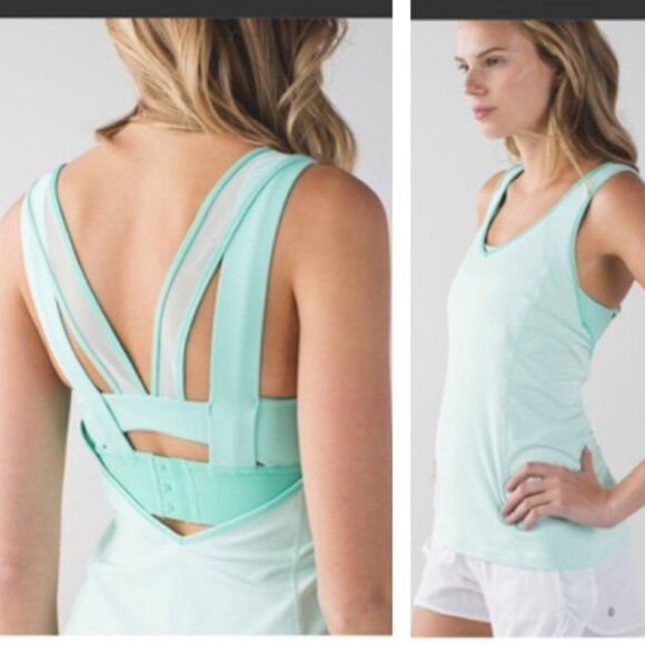 Lululemon Super Sport Tank Bra Stretch Top Medium Support Wide Straps Layered 6 - Picture 5 of 16